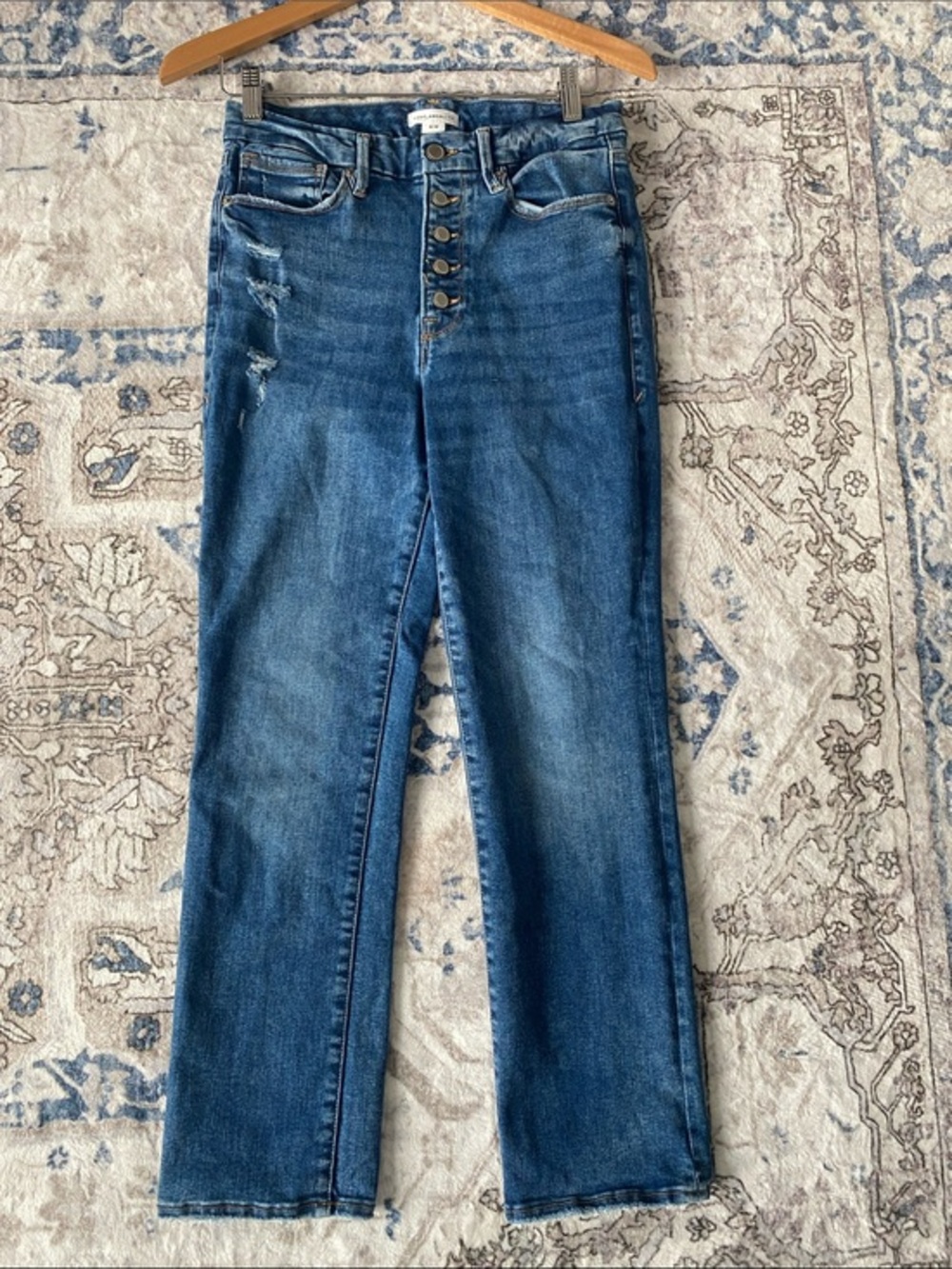 Good American High-Rise Straight Leg Women's Jeans in Dark Blue Wash